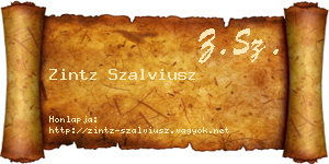 Zintz Szalviusz névjegykártya